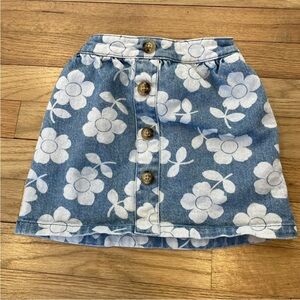 Mini Boden Denim Floral Skirt